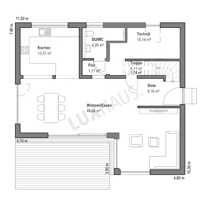 Modernes Einfamilienhaus mit Pultdach