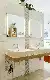 Badezimmer mit Holzwaschtisch - LUXHAUS Bungalow Pultdach 145