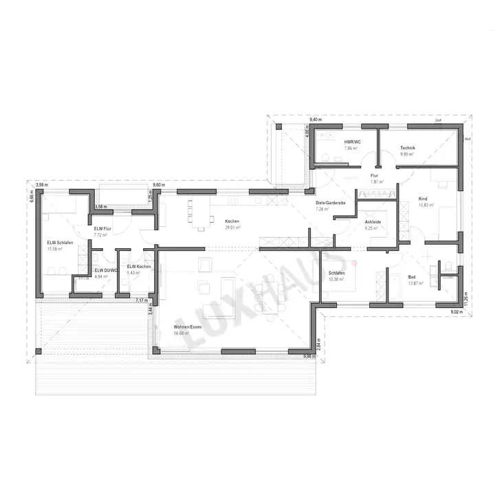 Bungalow mit 200 qm