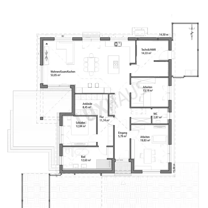 Bungalow für zwei Personen