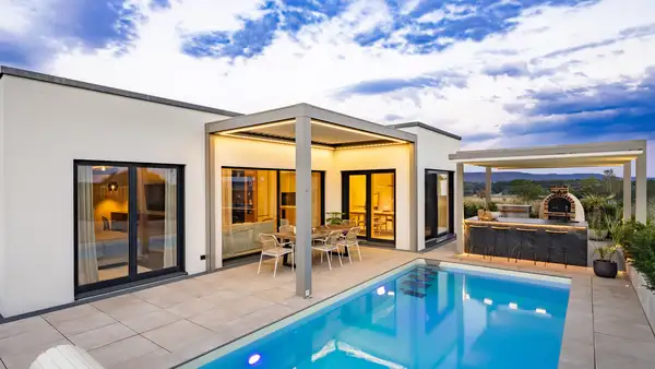 Flachdachbungalow mit Garage