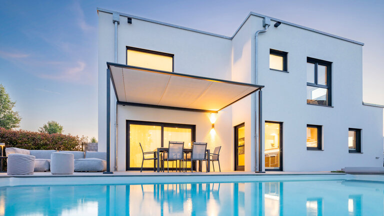 Flachdachhaus mit Pool | Flachdach 173 von LUXHAUS