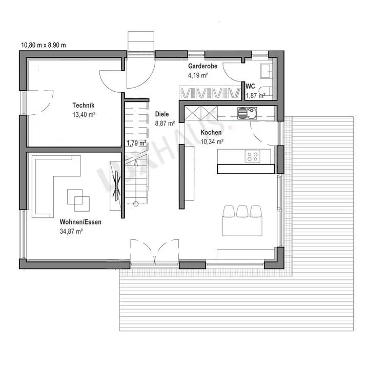 Zweigeschossiges Einfamilienhaus