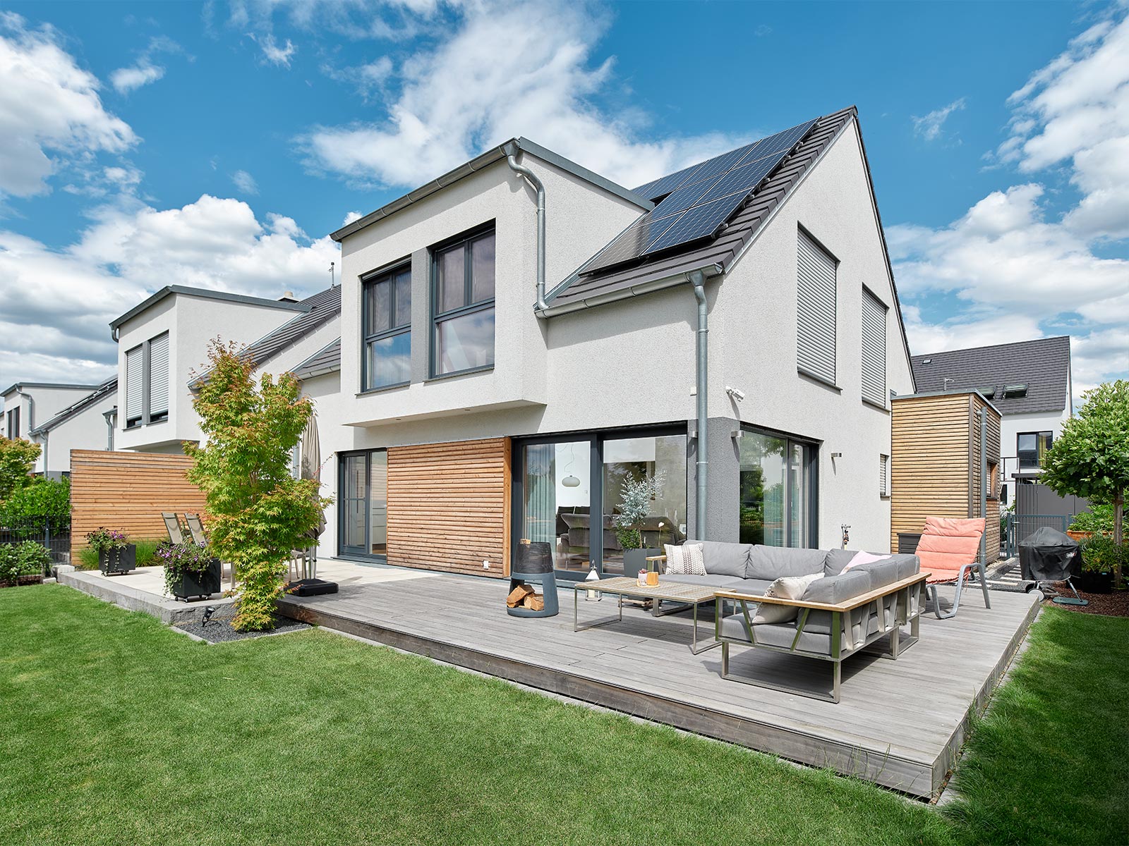 Moderne Doppelhaushälfte mit Satteldach | Satteldach Klassik 161-2