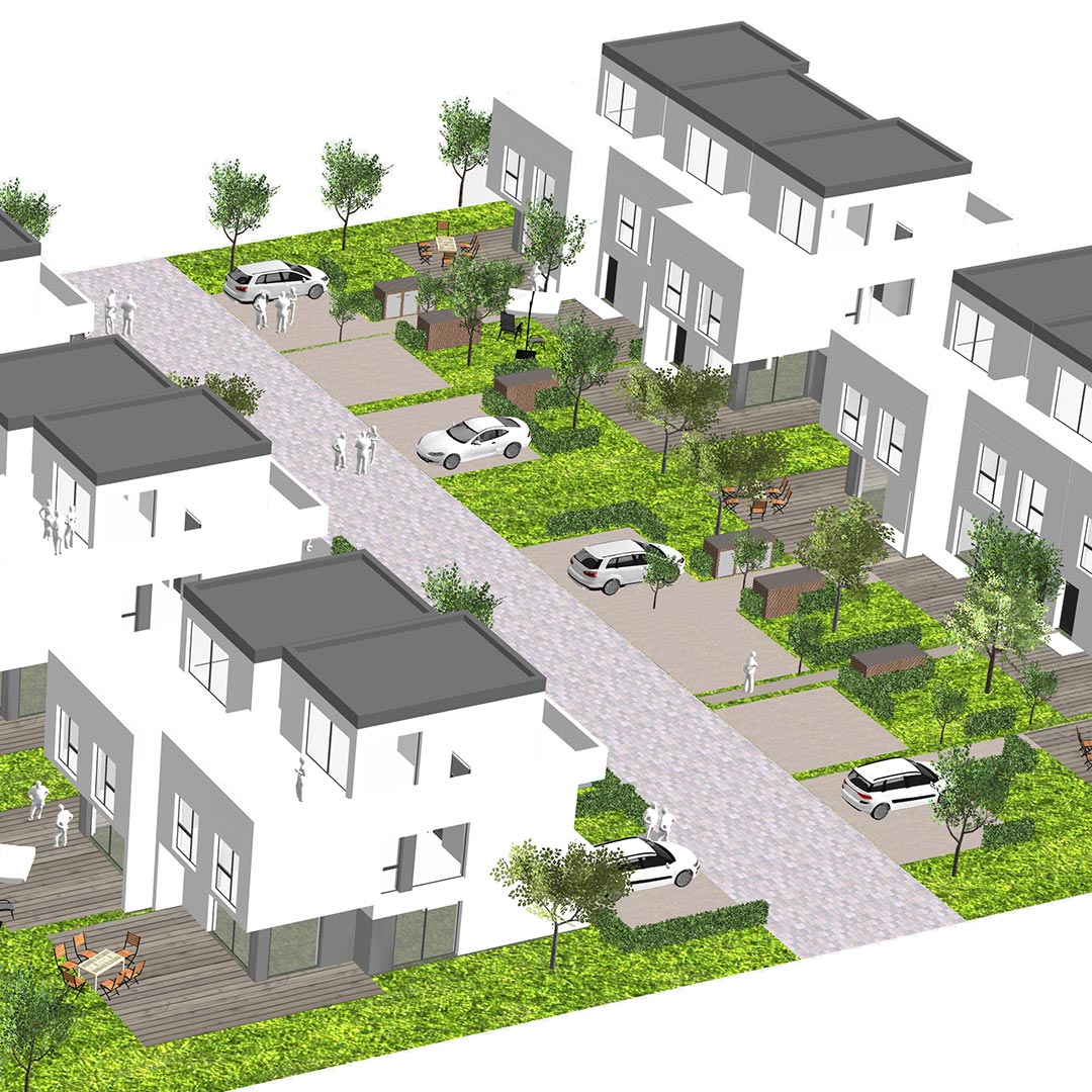Luxhäuser in einem Baugebiet - LUXHAUS Baugebiete Luxhäuser in einem Baugebiet - LUXHAUS Baugebiete